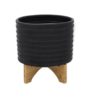 Textured Planter with Stand, 10in