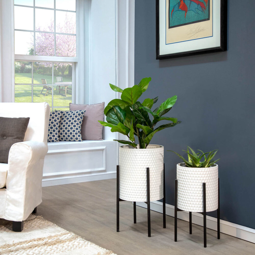 Honeycomb Planter w/ Black Stand, 23in - Image 3