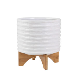 Textured Planter w/ Stand, 10in