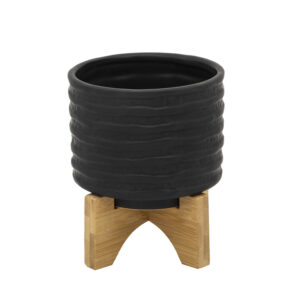 Textured Planter w/ Stand, 5in