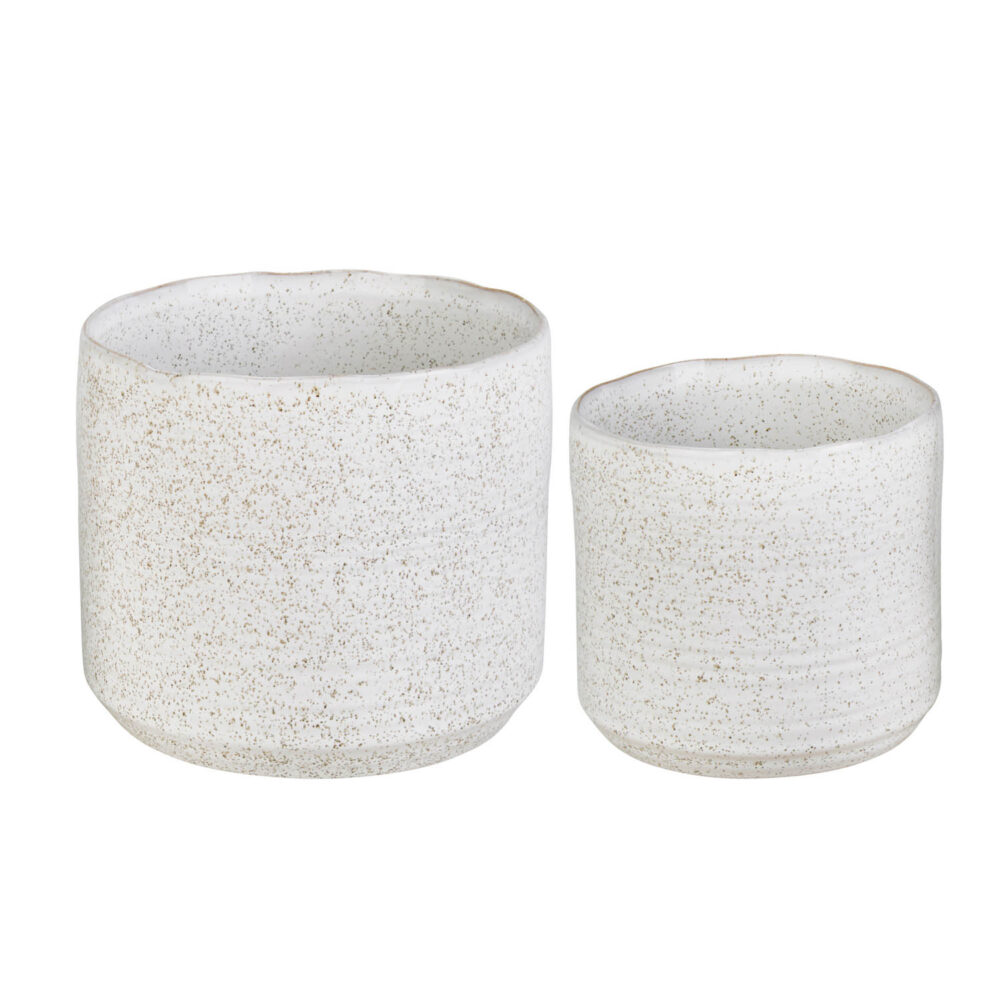 White Speckle Planter, 7in - Image 3