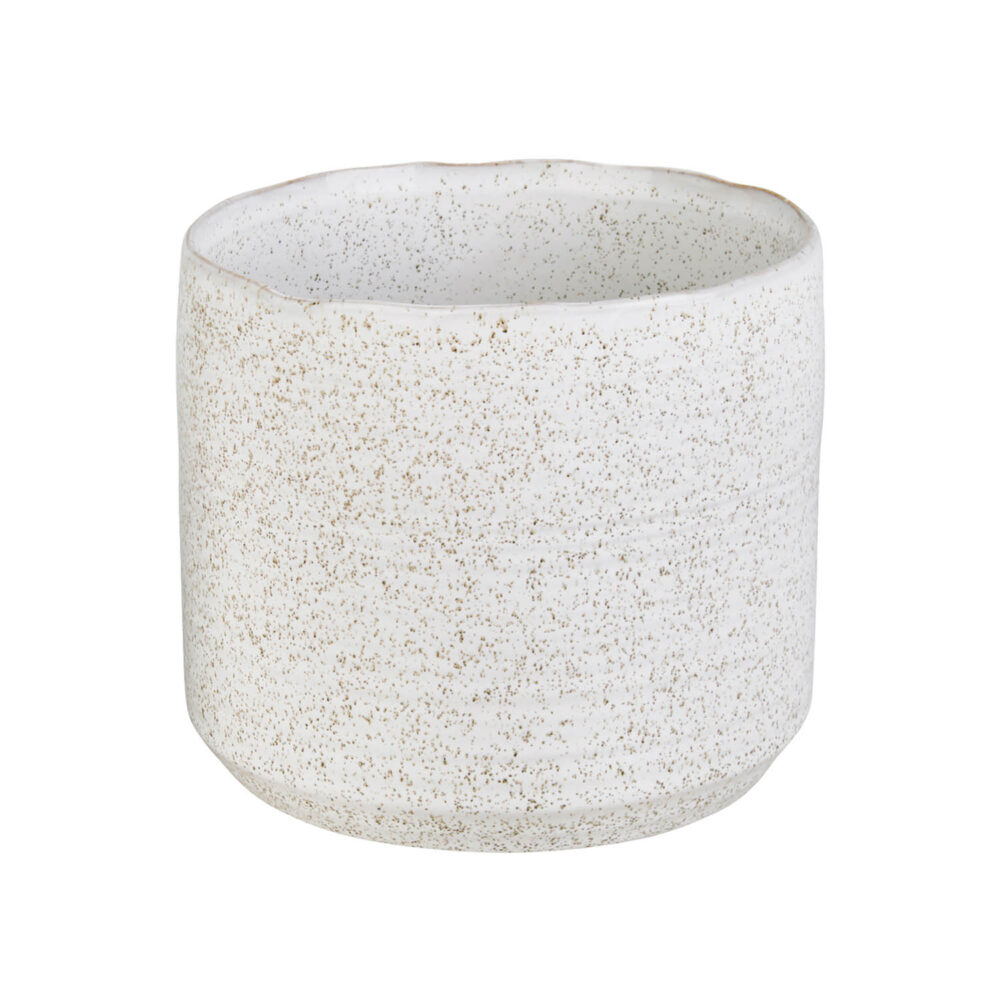 White Speckle Planter, 7in