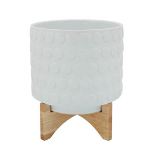 Planter on Wooden Stand, 11in