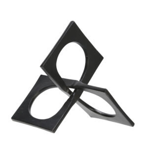 Linked Squares Metal Decor, Black, 9in