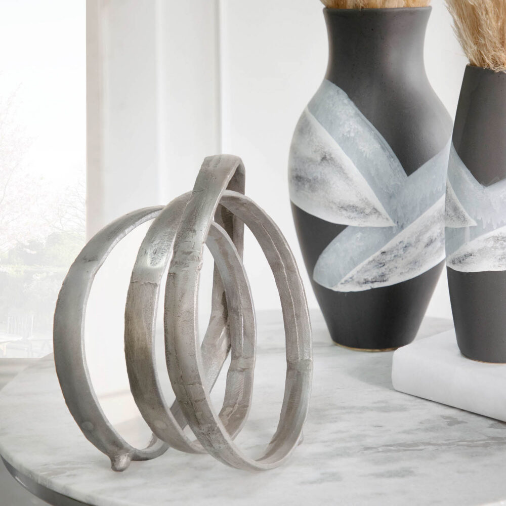 Ring Sculpture, Silver, 13in - Image 6
