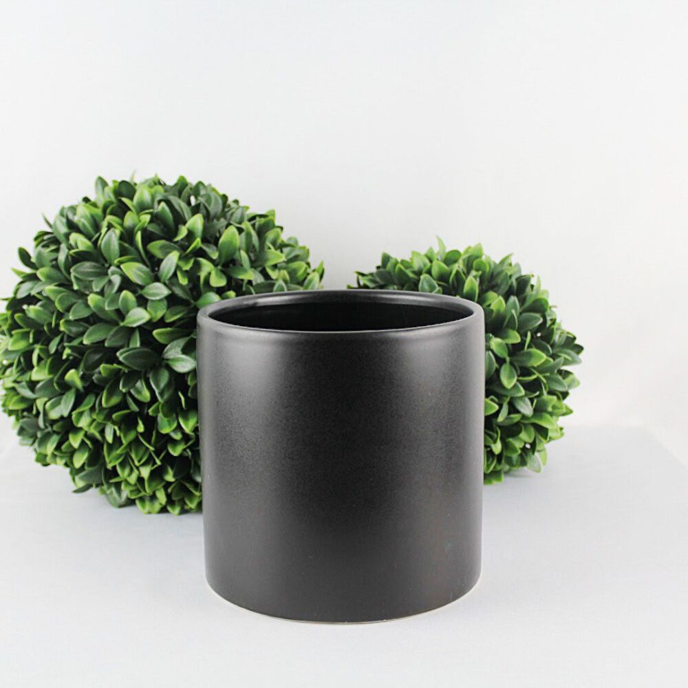 Cylinder Planter, Black Matte, Large