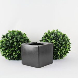 Cube Planter, Black Matte, Medium
