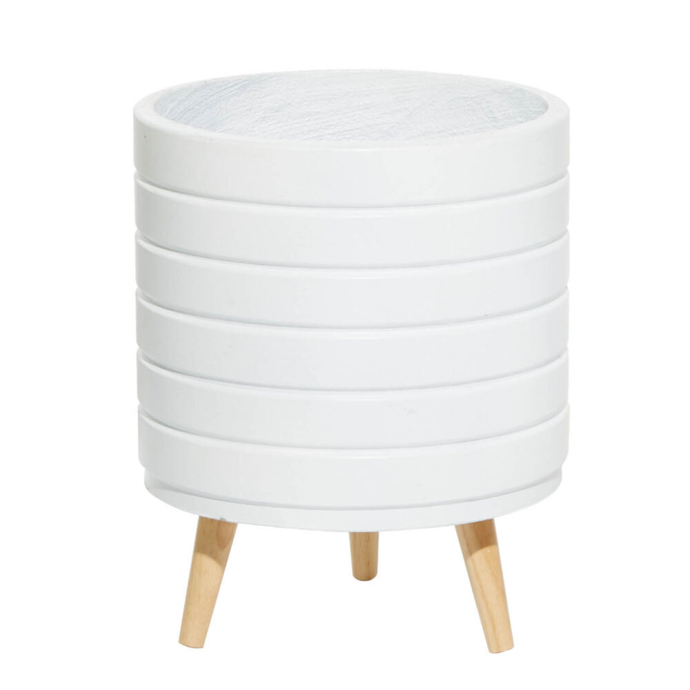 White Planter w/ Legs, 18in