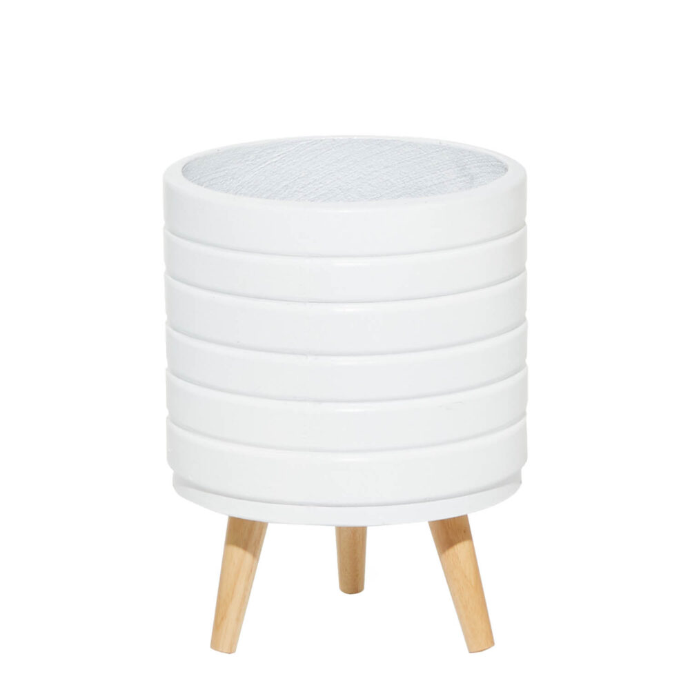 White Planter w/ Legs, 16in