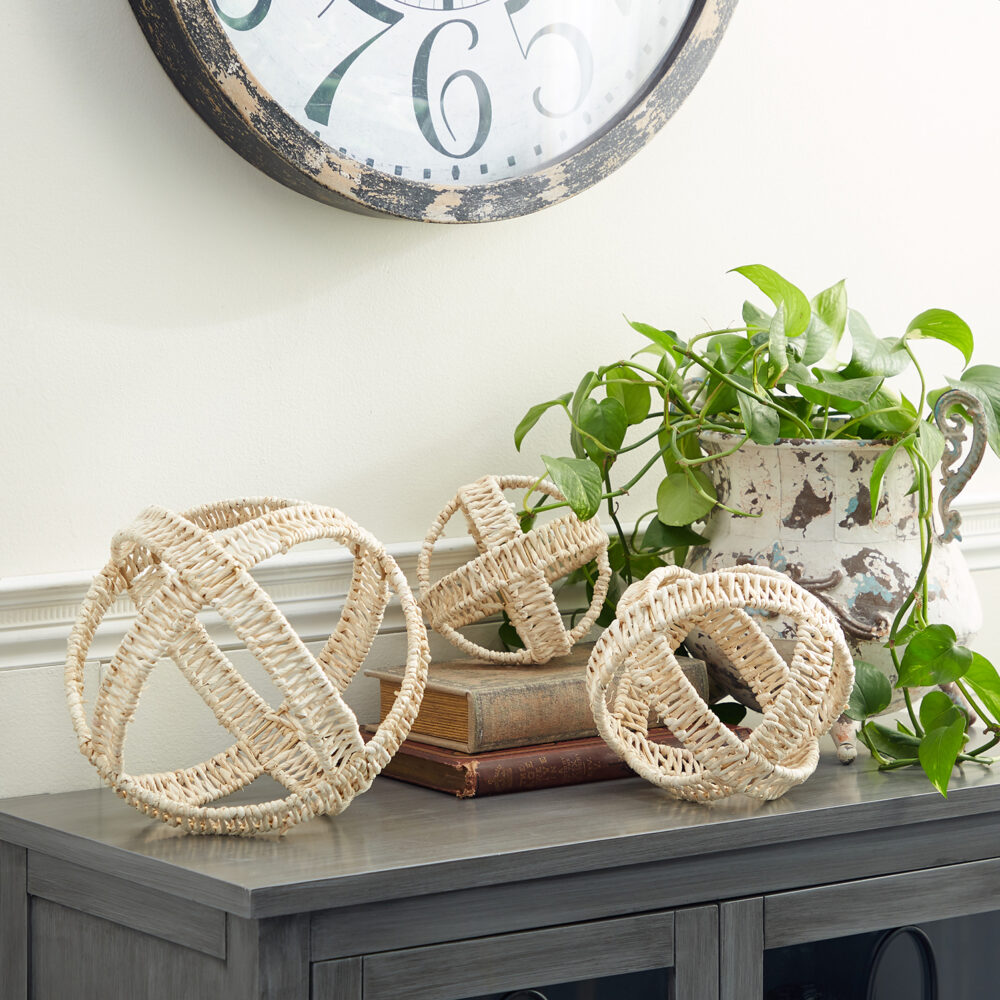 Wicker Decor Balls, 9in - Image 2