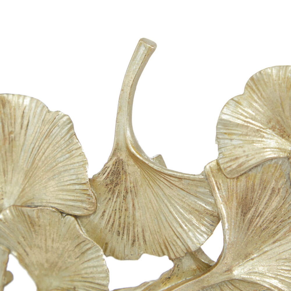 Leaf Sculpture, Gold, 17in - Image 4