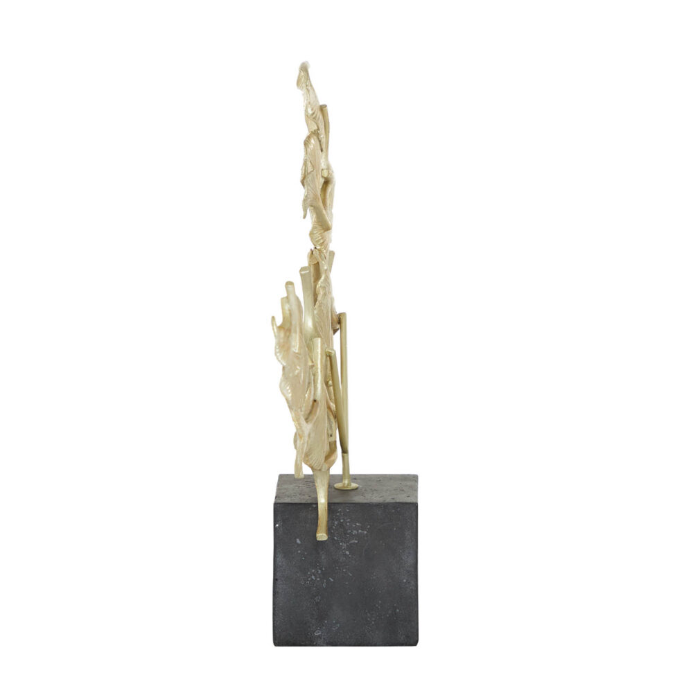 Leaf Sculpture, Gold, 17in - Image 3