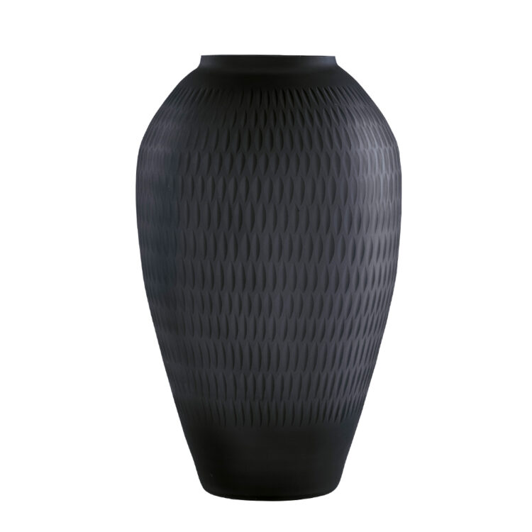 Contemporary Etney Vase, Black, 13in