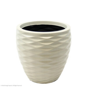 Bilbao Plastic Planter, Cream, 13in