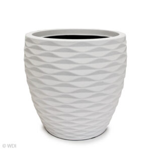 Bilbao Plastic Planter, White, 17in