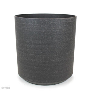 Biella Cylinder Plastic Planter, Black, 17in