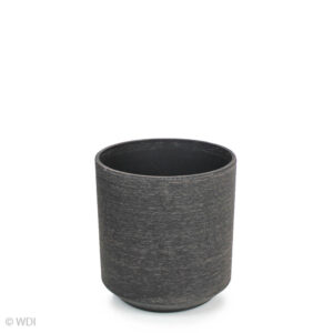 Biella Cylinder Plastic Planter, Black, 8in