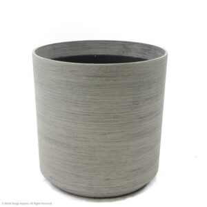 Biella Cylinder Plastic Planter, Stone, 14in