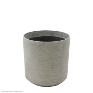 Biella Cylinder Plastic Planter, Stone, 11in