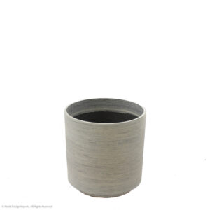 Biella Cylinder Plastic Planter, Stone, 8in