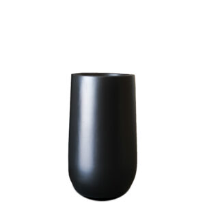 Lodi Round Tall Fiberclay Planter, Black, 18in (Small)