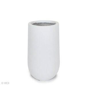 Lodi Round Tall Fiberclay Planter, White, 18in (Small)