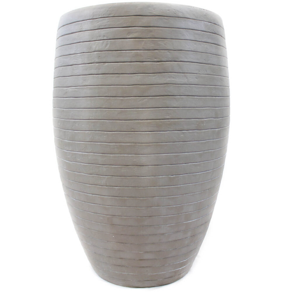 Jupiter Fiberclay Planter Tall, Taupe, 31in (Large)