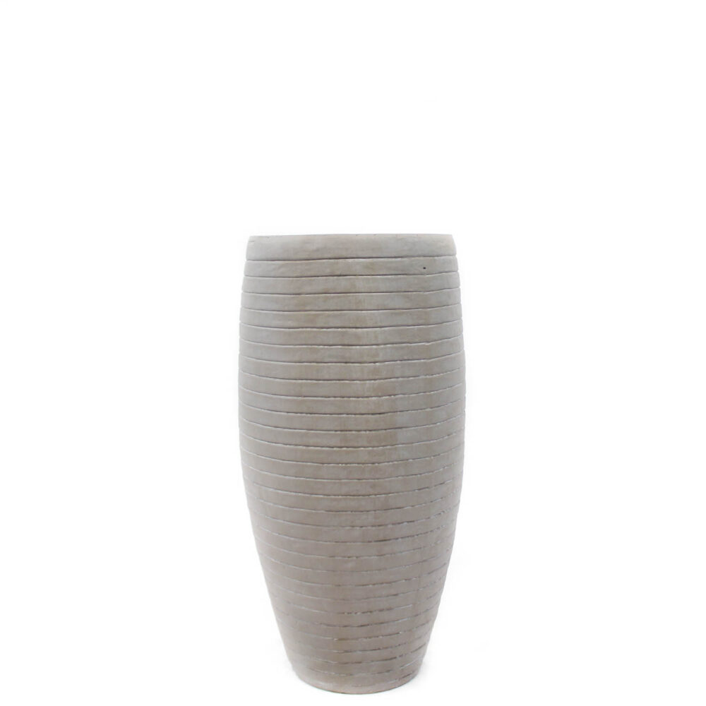 Jupiter Fiberclay Planter Tall, Taupe, 22in (Small)