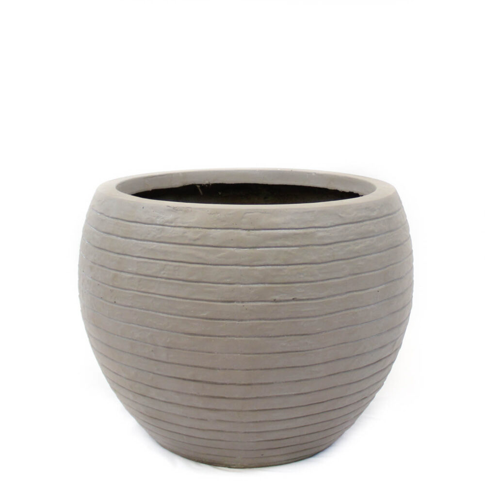 Jupiter Fiberclay Planter Ball, Taupe, 15in (Large)