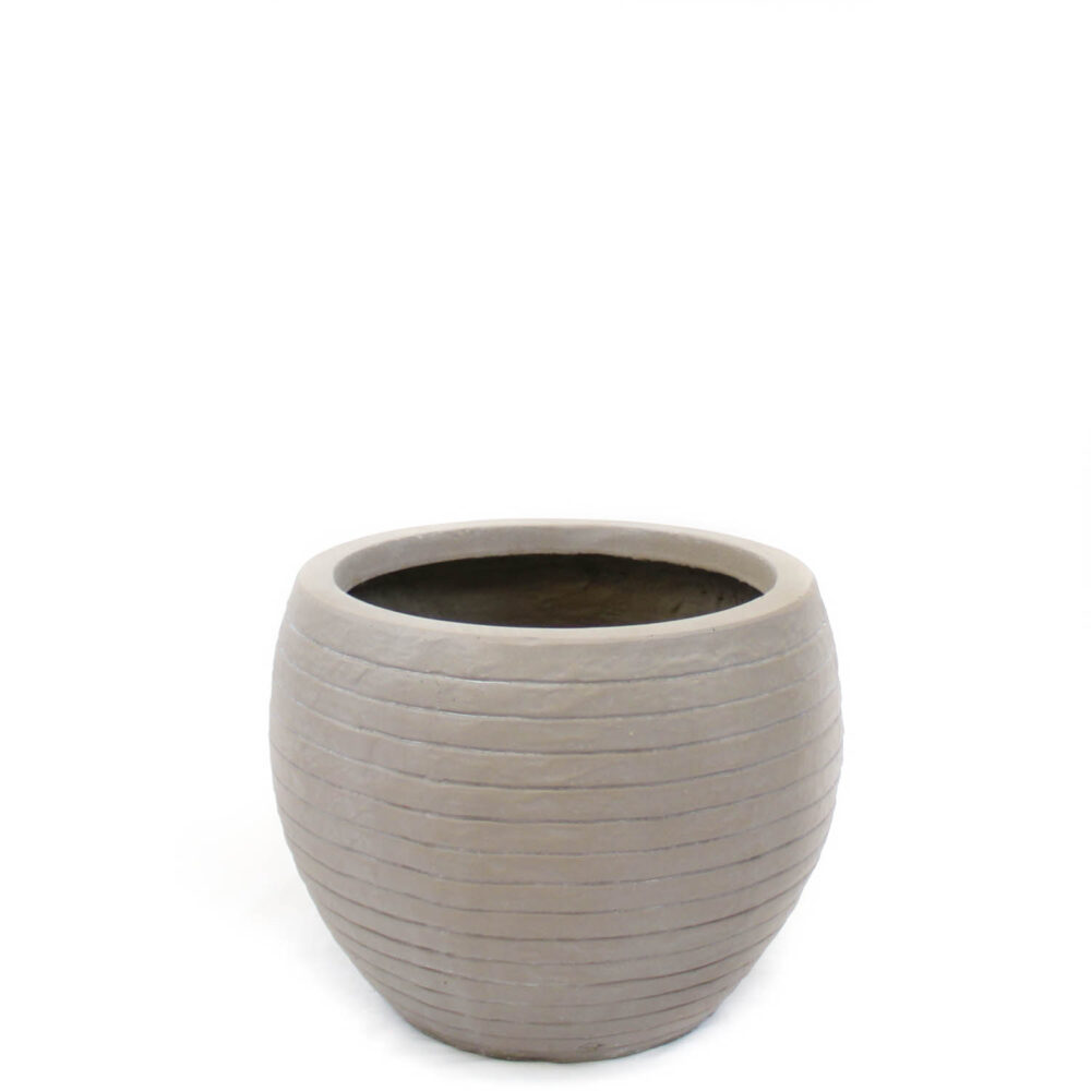 Jupiter Fiberclay Planter Ball, Taupe, 12in (Medium)