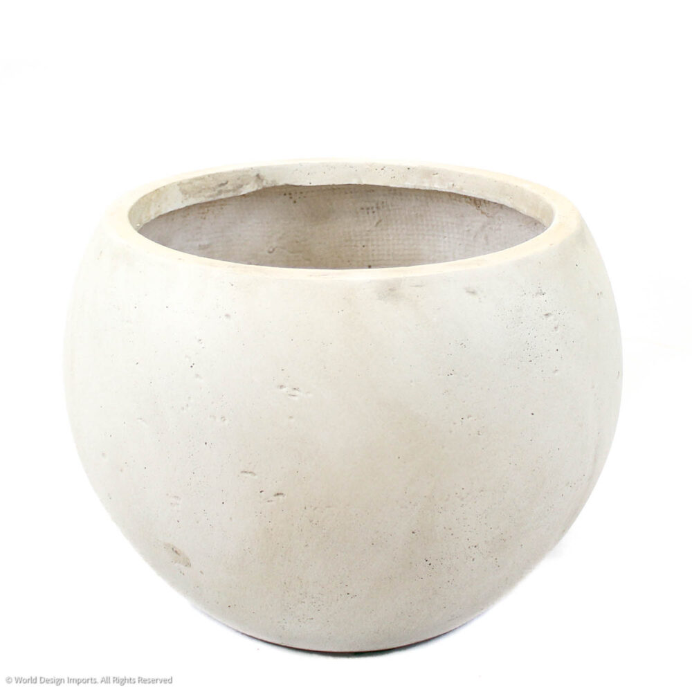 Rome Fiberclay Planter Ball, White, 12in (Medium)