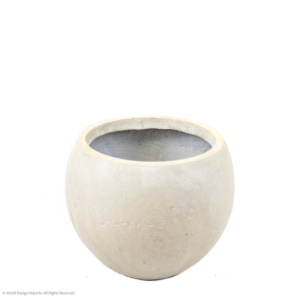 Rome Fiberclay Planter Ball, White, 9in (Small)