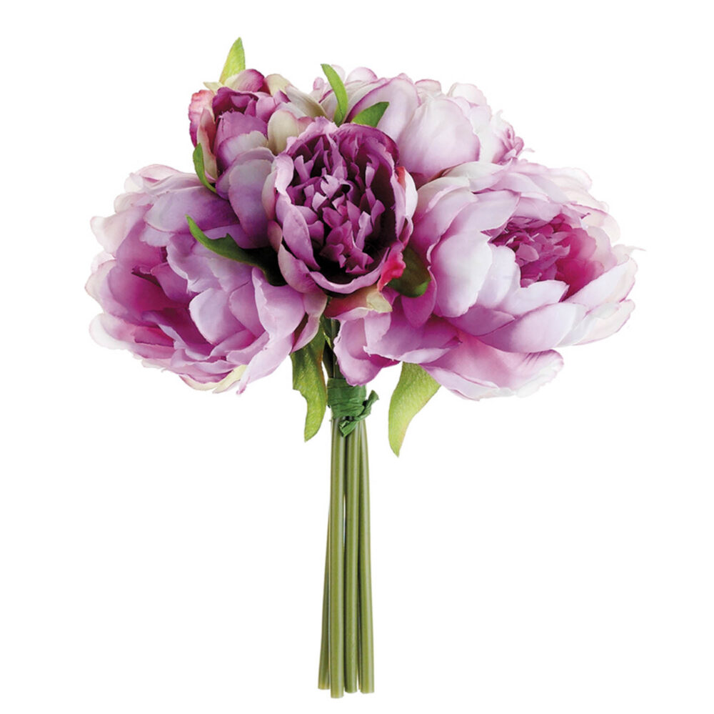 Peony Bouquet, Purple, 9.5in