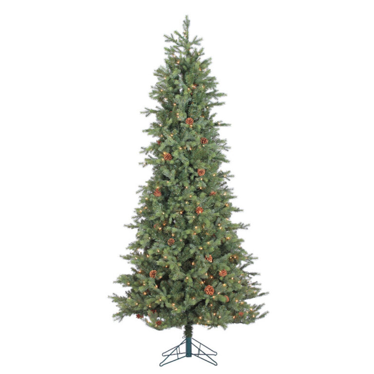 Grandview Slim Pine Christmas Tree (w/Pine Cones)