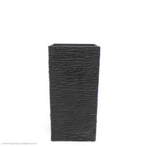 Helsinki Plastic Planter Tall, Black, 24in (Small)