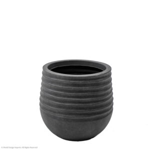 Mariella Plastic Planter Round, Coal Black, 11in (Small)