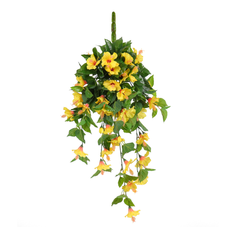 Hibiscus Hanging Vine, Yellow, 24in (UV)