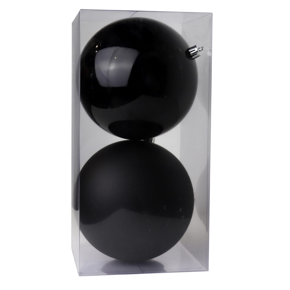 Orbs Shiny & Matte, Black, 5in (Set 2)