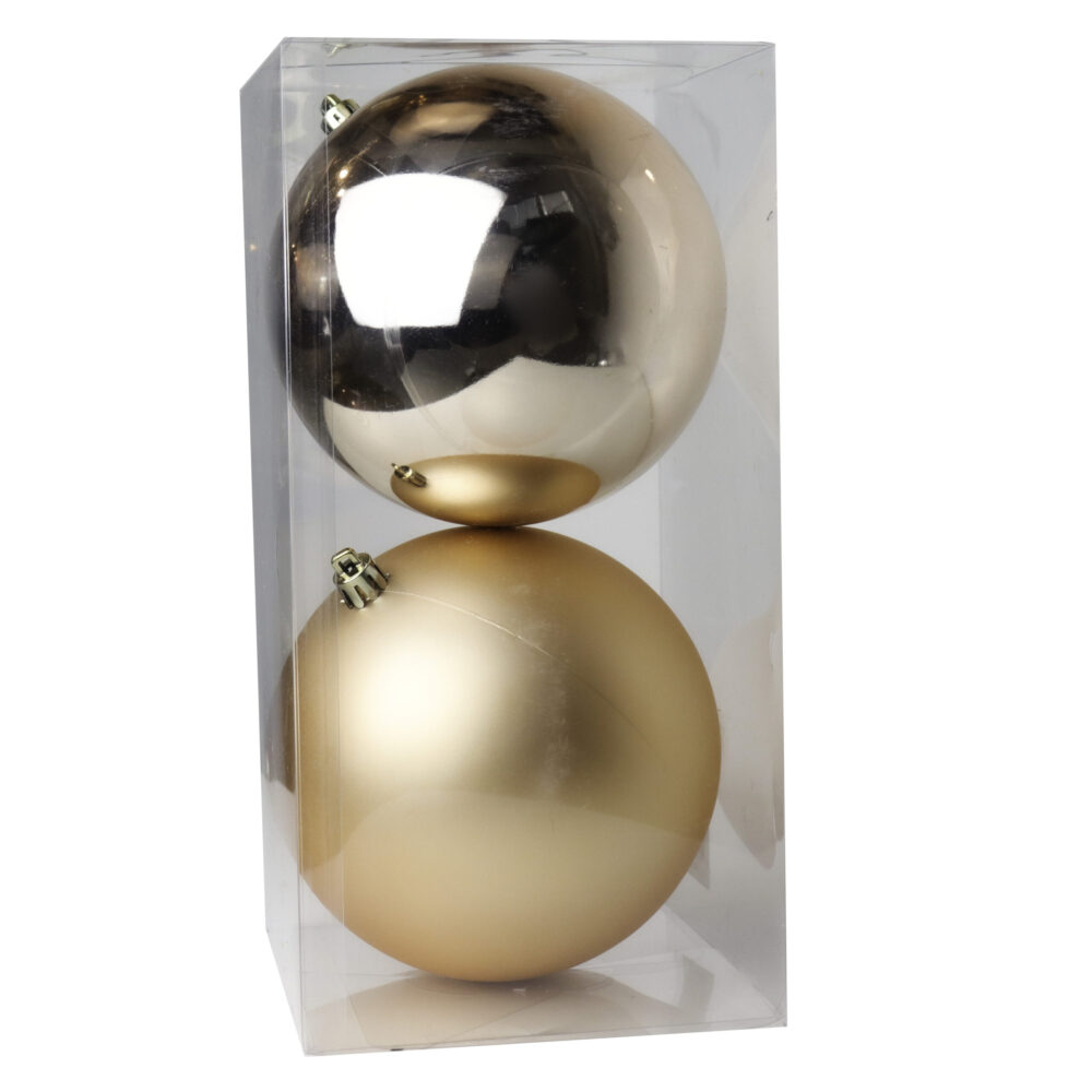 Orbs Shiny & Matte, Sand Gold, 5in (S/2)