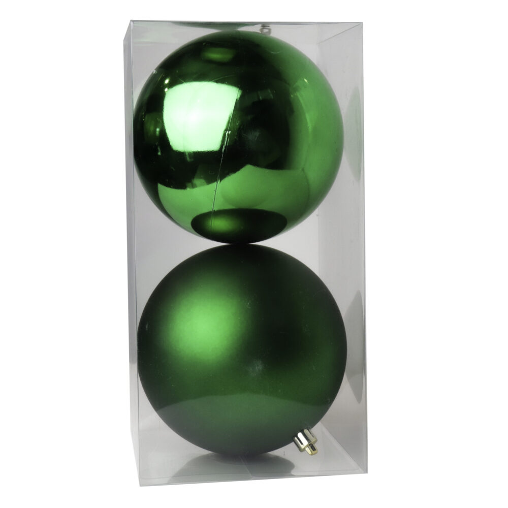 Orbs Shiny & Matte, Holiday Green, 5in (S/2)