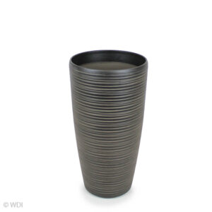 Uptown Plastic Planter, Brown Striped, 17in (Small)
