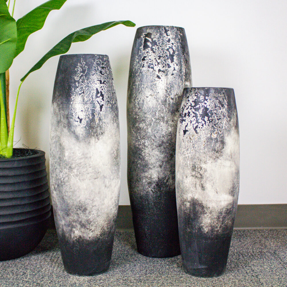 Melon Vases, Black Pearl, Medium - Image 3