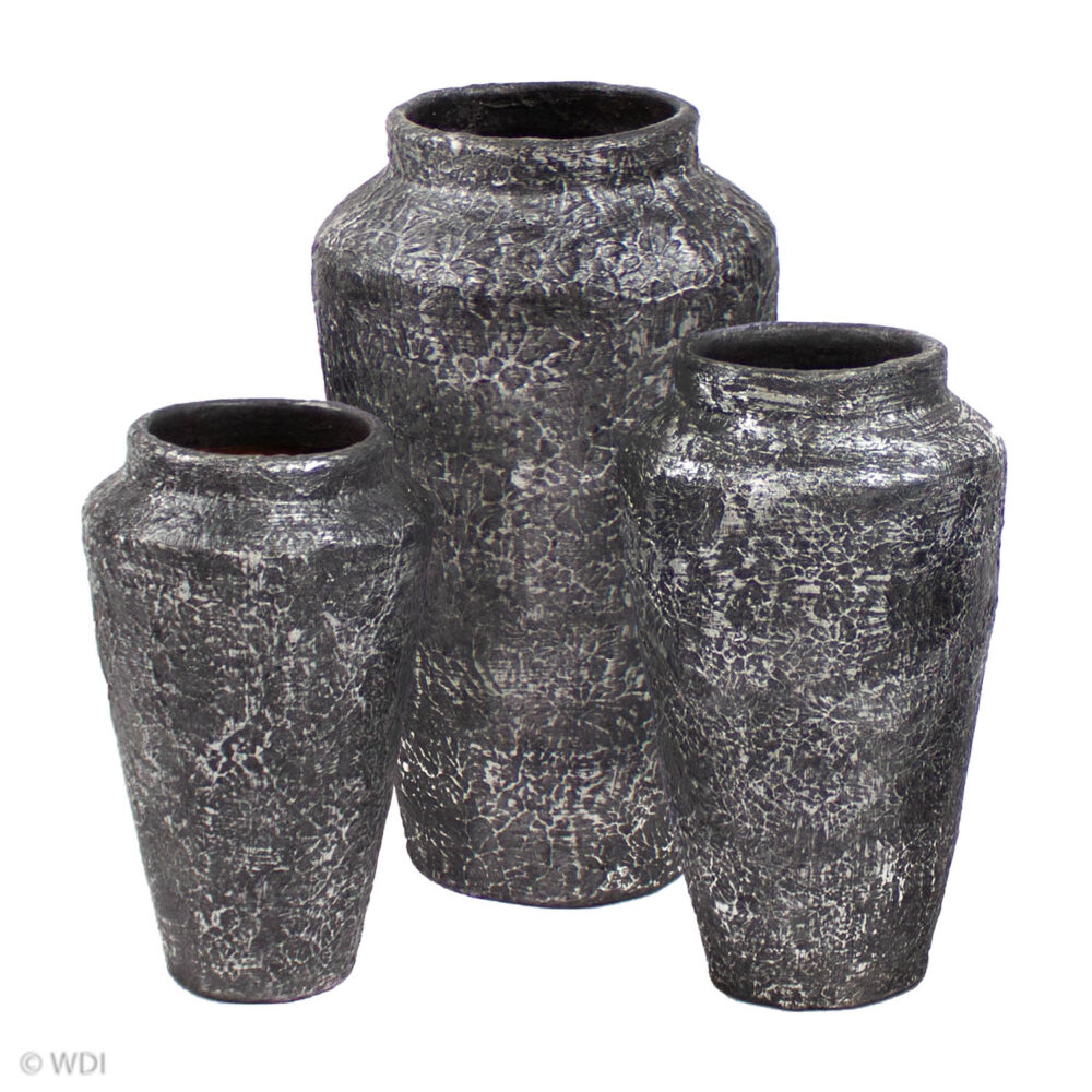 Gala Vases, Black Textured, Large - Image 5