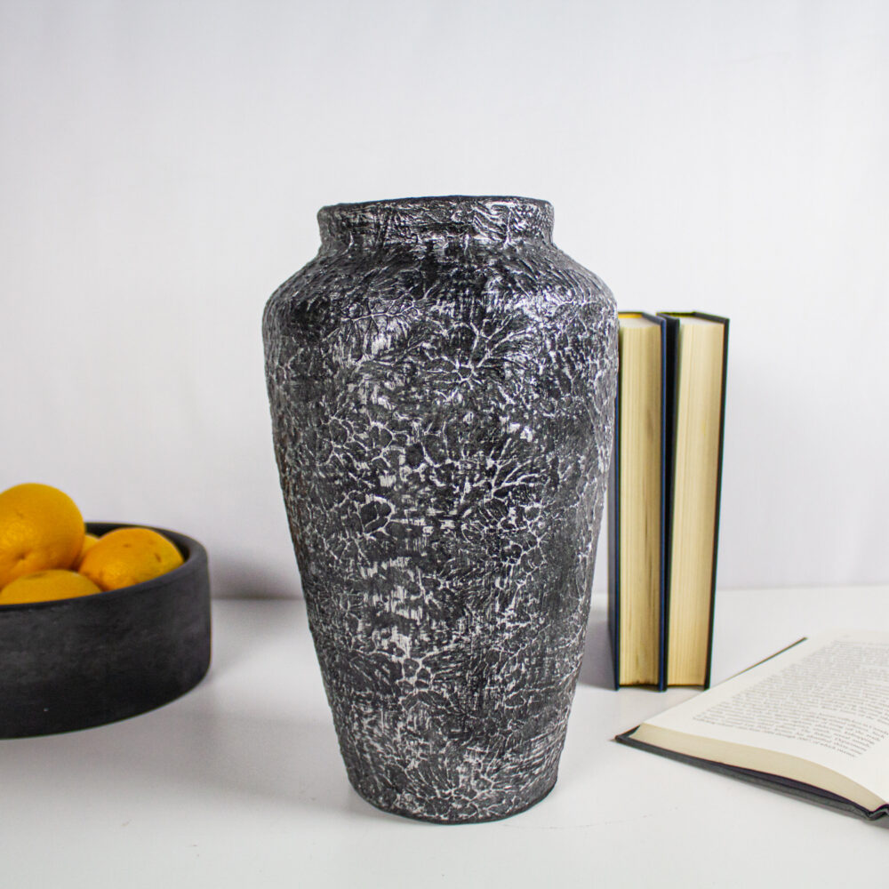 Gala Vases, Black Textured, Large - Image 2