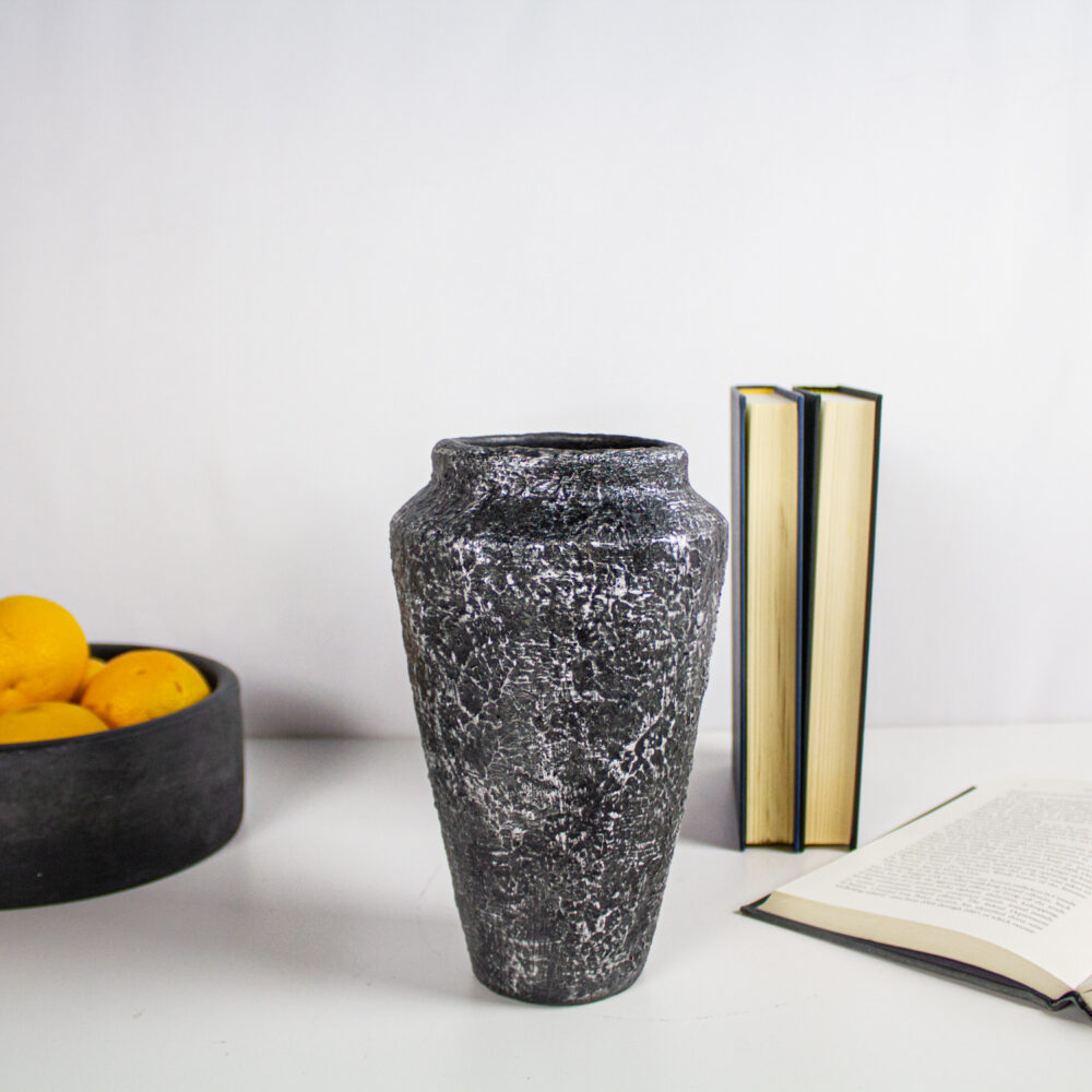 Gala Vases, Black Textured, Small - Image 2