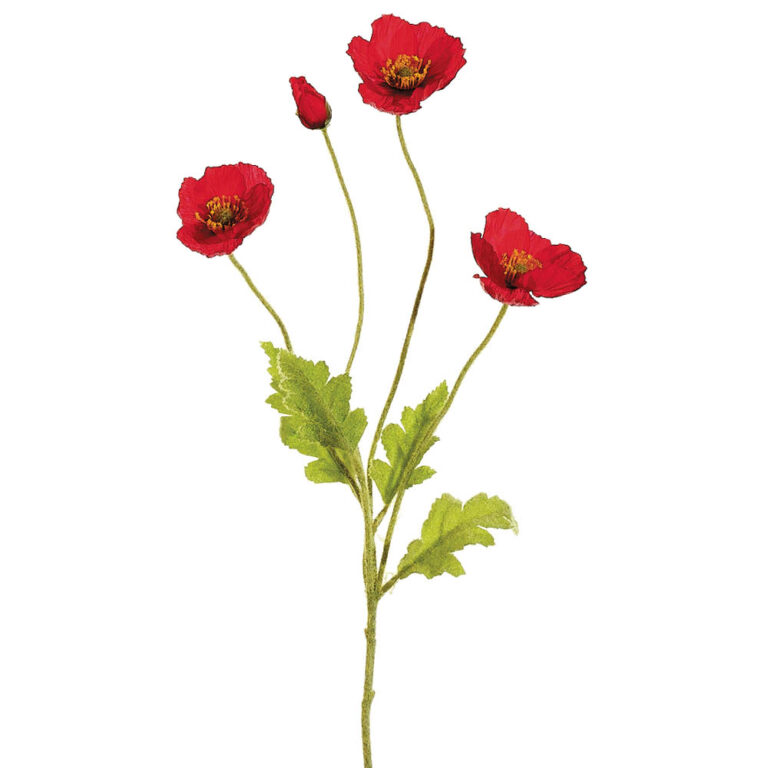 Poppy Spray, Red, 23.6in