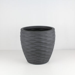 Bilbao Plastic Planter, Coal Black, 13in