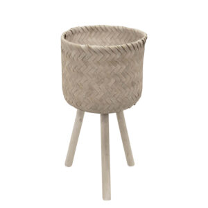 Bamboo Planter w/ Wooden Legs, Large