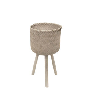 Bamboo Planter w/ Wooden Legs, Small