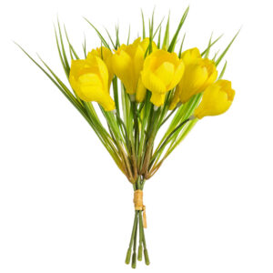 Crocus Flower Bundle, Yellow, 9in